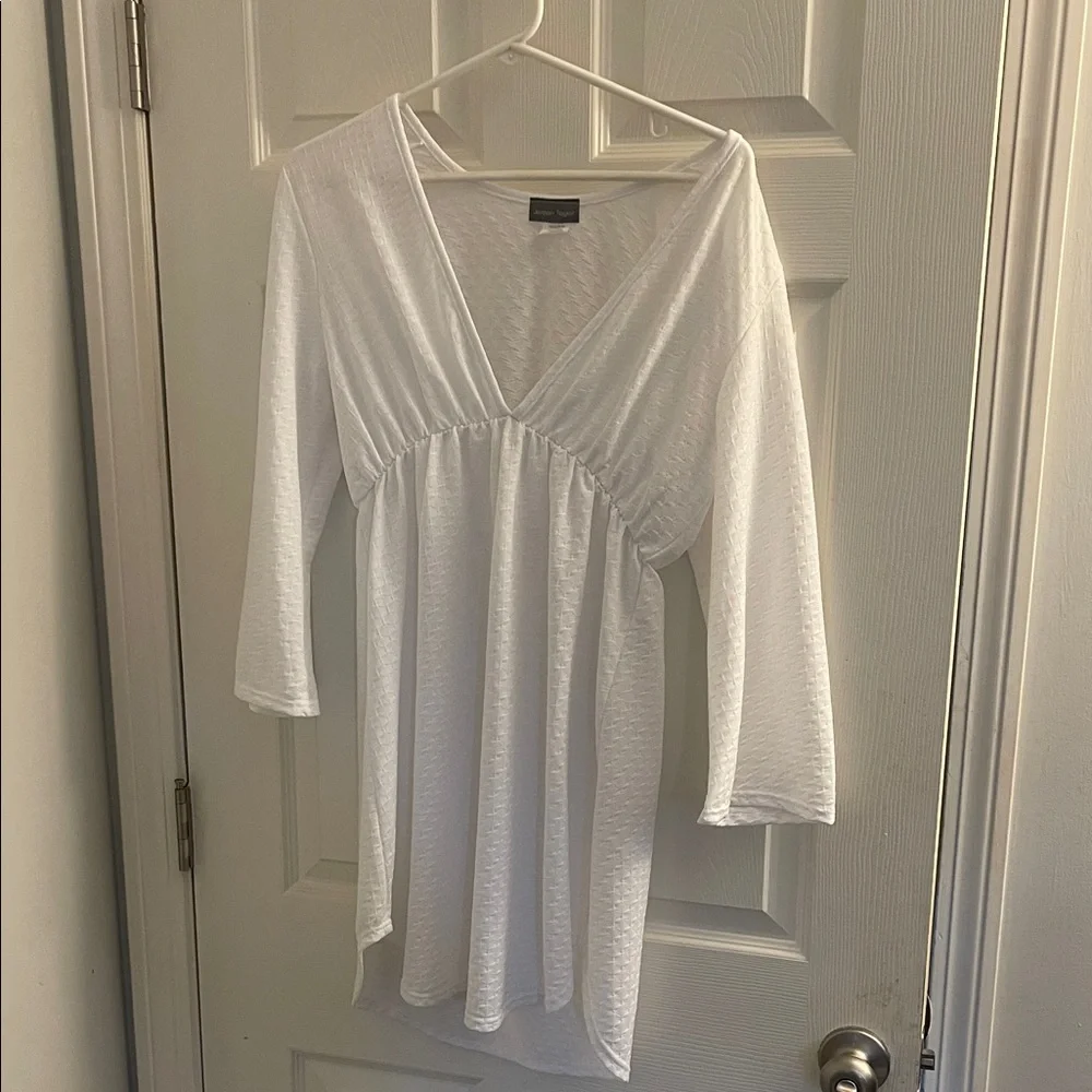 Jordan Taylor Elegant White Textured Blouse - Picture 1 of 11